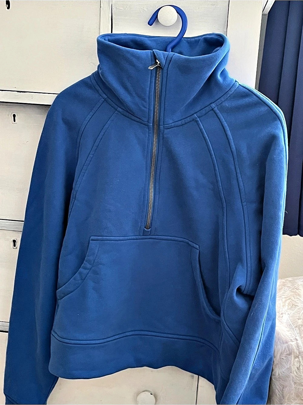 Scuba Oversized 1/2 Zip Hoodie Blue